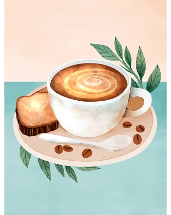 Watercolor Coffee Cup Latte