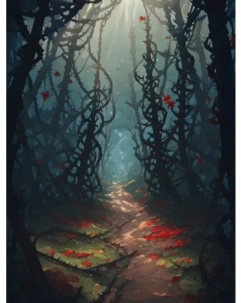 Dark forest painting