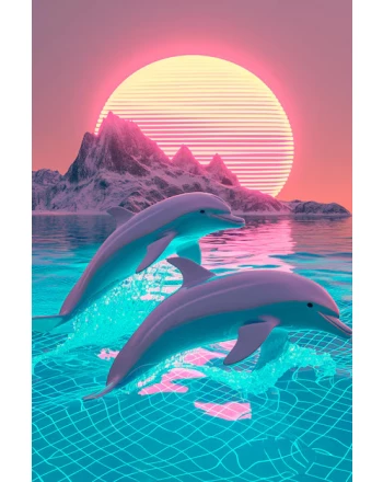 Dolphin portrait painting