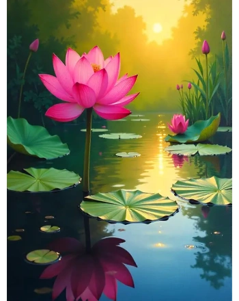 Pink lotus flower