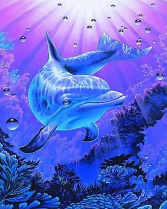 Free Dolphin diamond painting