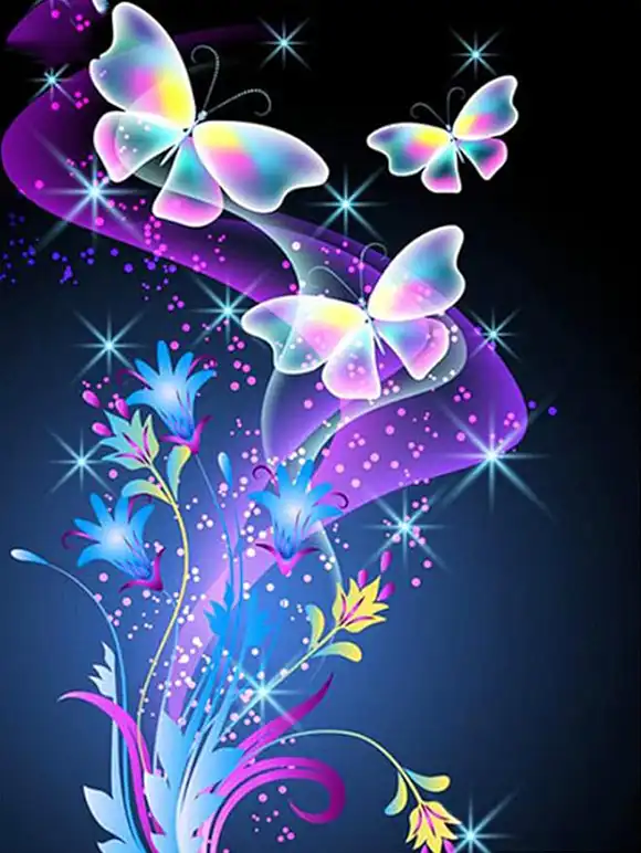 Flowers And Butterfly Diamond Painting Painting 