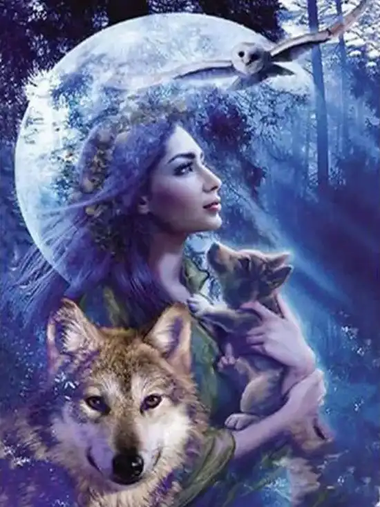 wolf beauty diamond painting