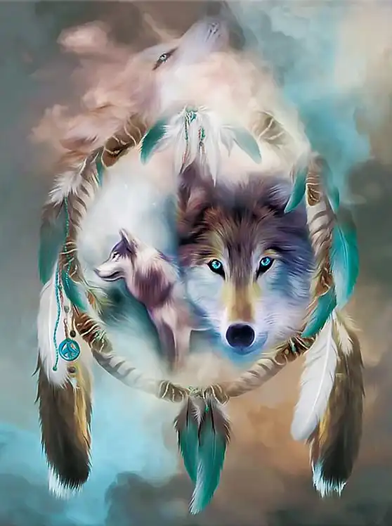 Wolf Dreamcatcher Diamond Painting