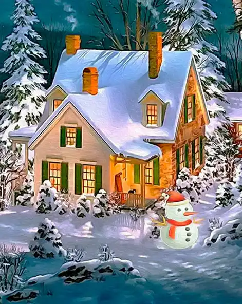 House in the Snow Diamond Painting