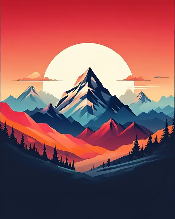 Abstract mountain painting