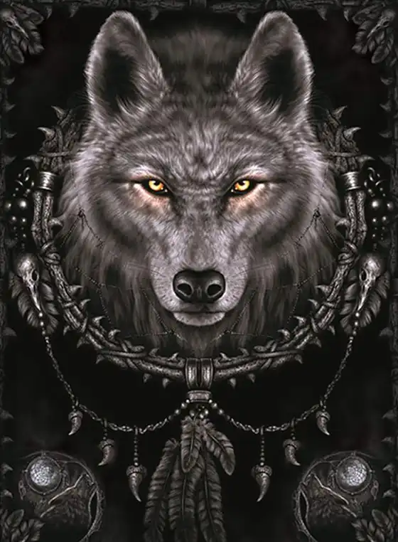Black Wolf diamond painting