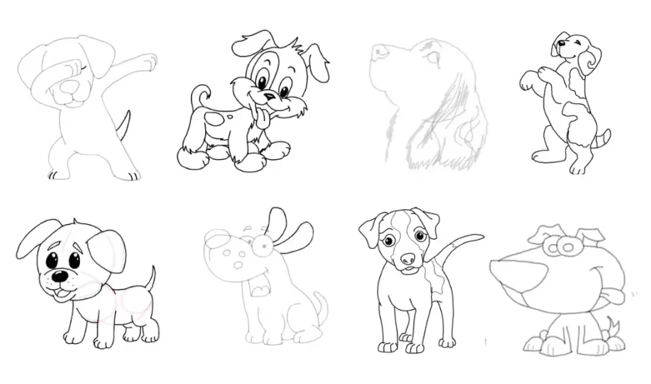 how to draw a dog​