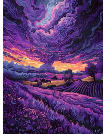 Purple flowers at sunset