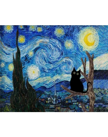 Starry night feline