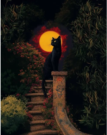 Mystical black cat