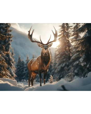 View of elk with winter