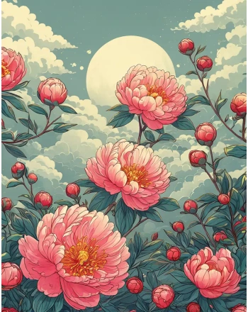 Painting of vintage flowers