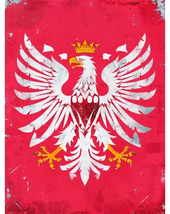 White Eagle on Scarlet Red