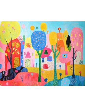 Colorful surreal characters