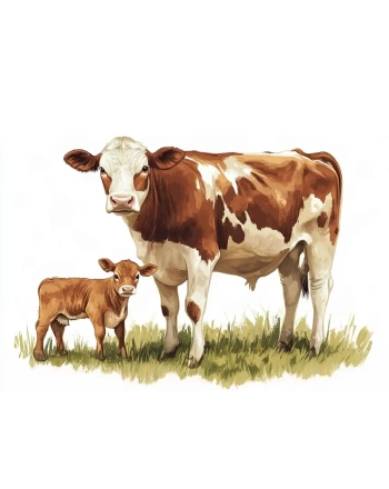 Cow and calf painting