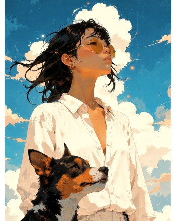 Woman and dog