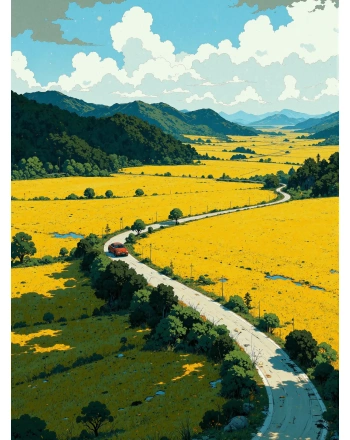 Yellow field painting