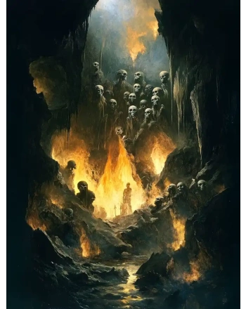Painting of an underground cavern