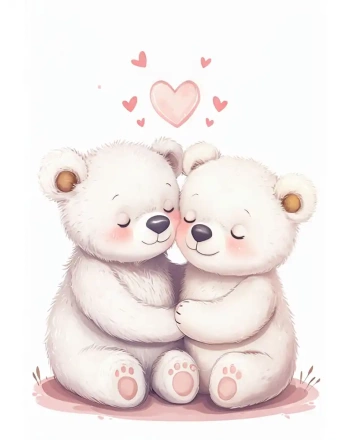 Adorable affectionate bears