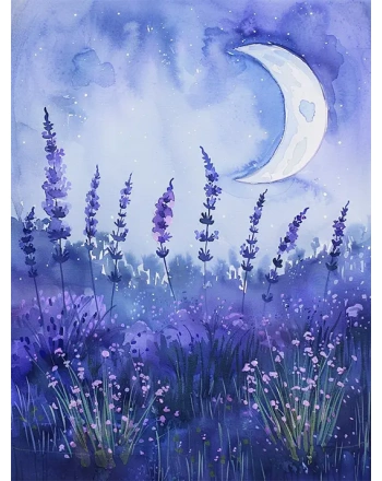 Watercolor moon