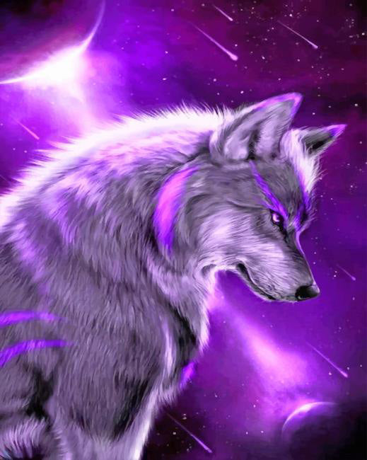 Purple Wolf Diamond Painting Painting | Diamond Painting Kits