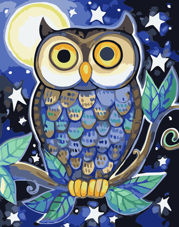 Canvas owl acrylic diamond painting