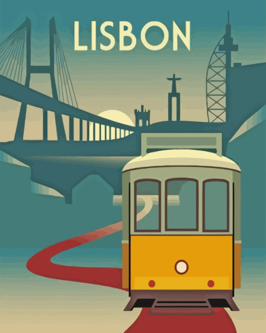 Portugal Lisbon Tram diamond painting
