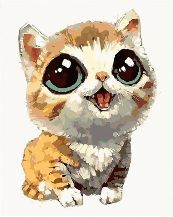 Cartoon cat big eyes diamond painting