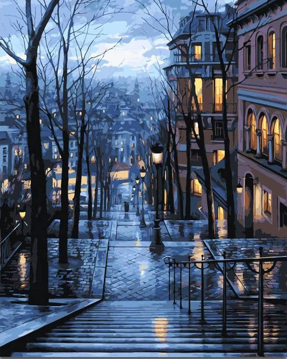 Rainy night in paris diamond painting