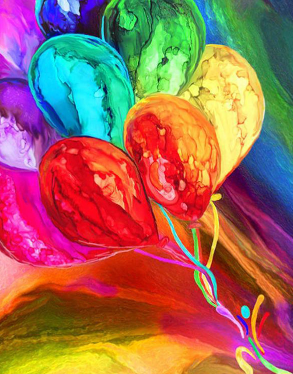 Rainbow balloons diamond painting