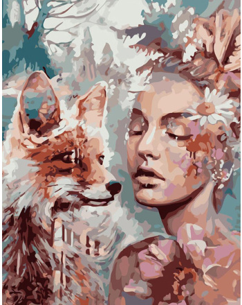 Beautiful Girl & Fox Diamond Painting