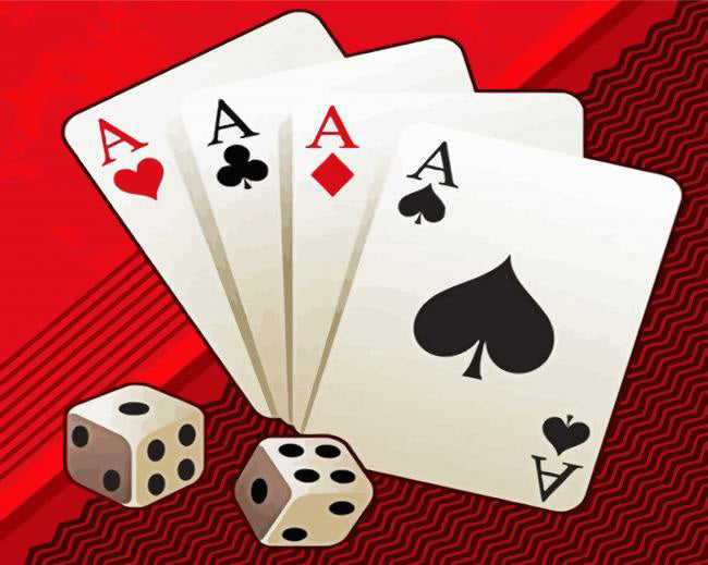 Casino cards and dices diamond painting