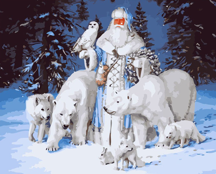 Santa with Polar Animals diamond painting