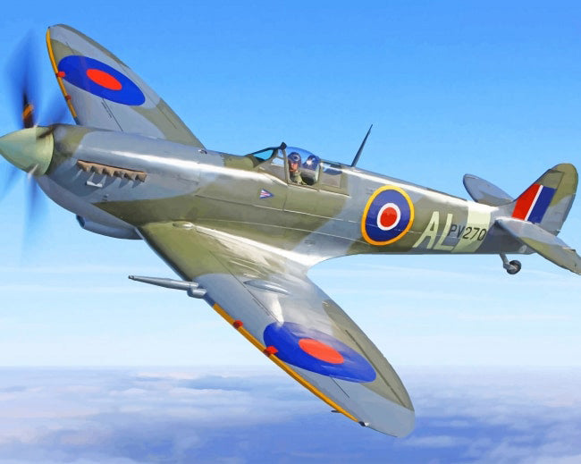 Fighter spitfire diamond painting