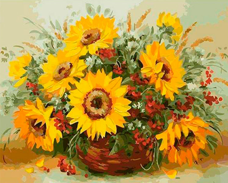 Bouquet Of Sunflowers Diamond Painting Painting | Diamond Painting Kits