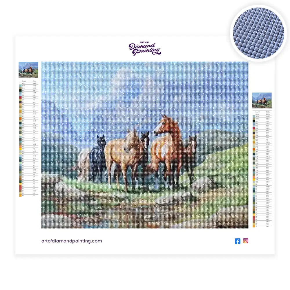 Horses on the Mountain diamond painting