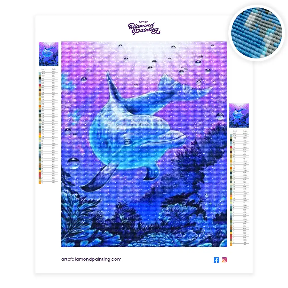 Free Dolphin diamond painting