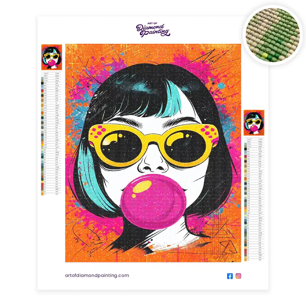 2 Pop art face with sunglasses