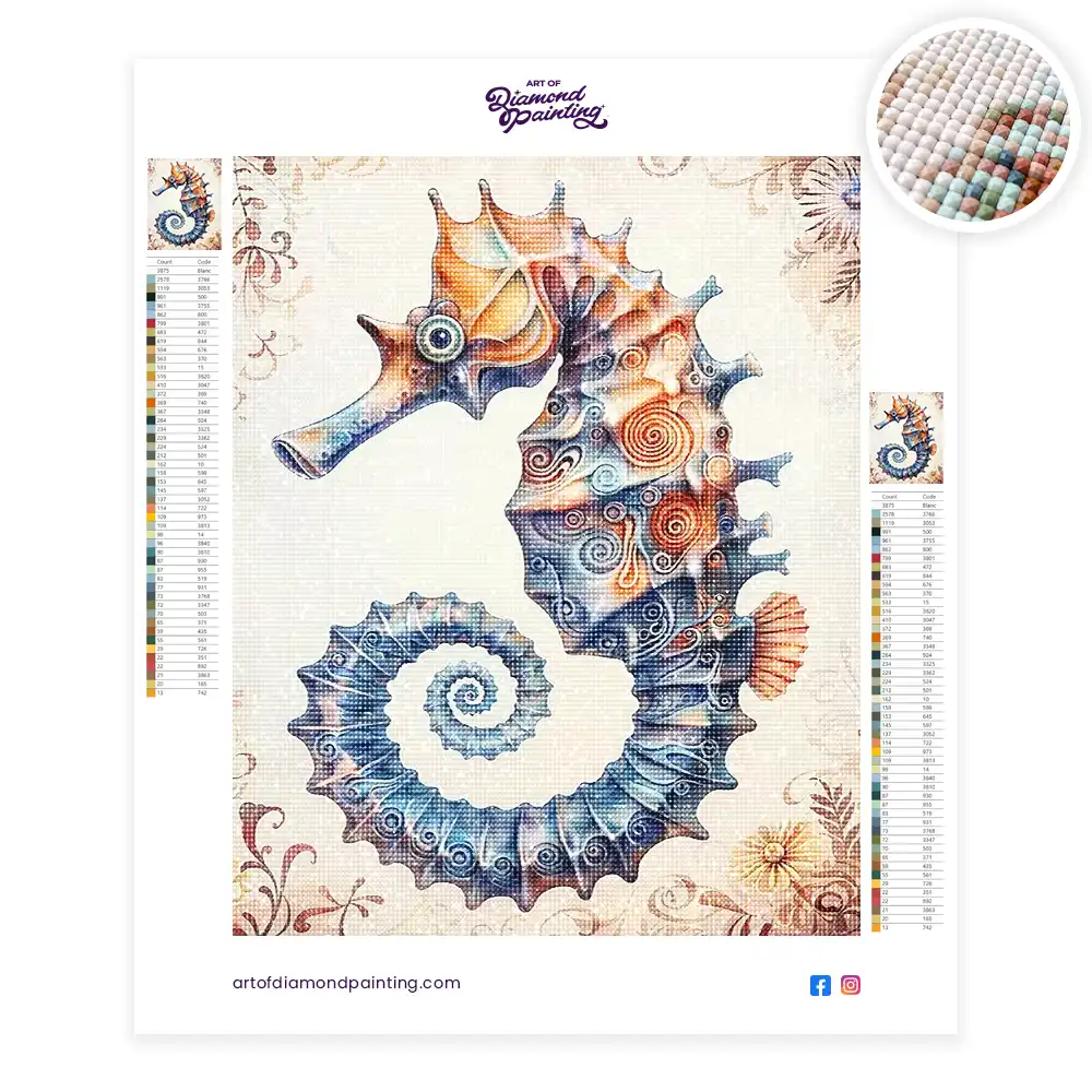 2 Seahorse watercolor animal painting