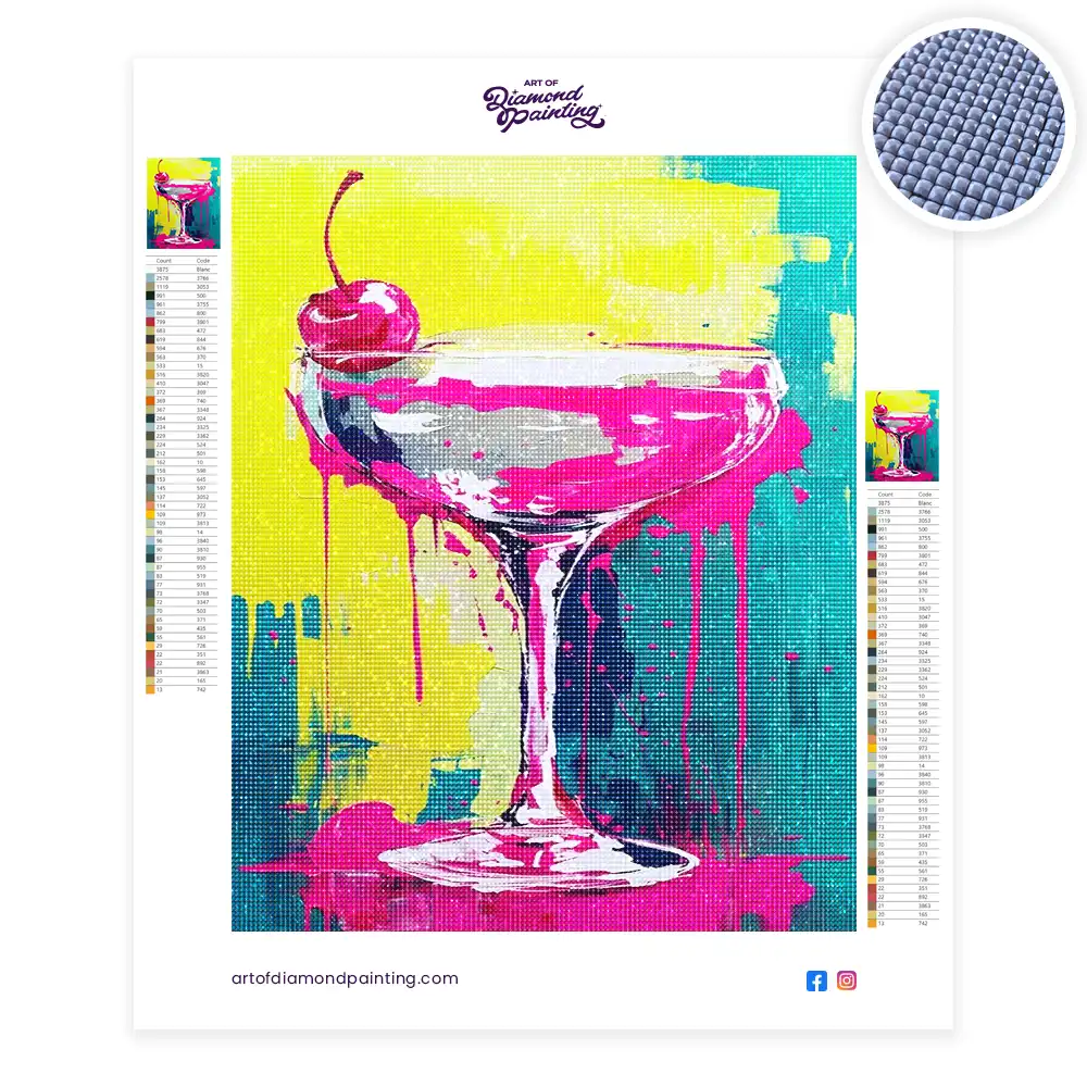 2 Vibrant cocktail glass