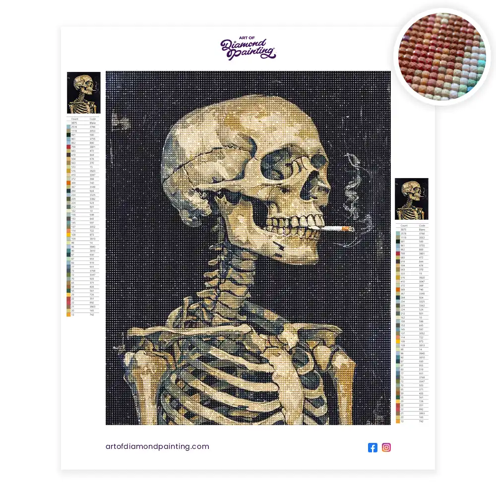 2 Skeleton portrait painting