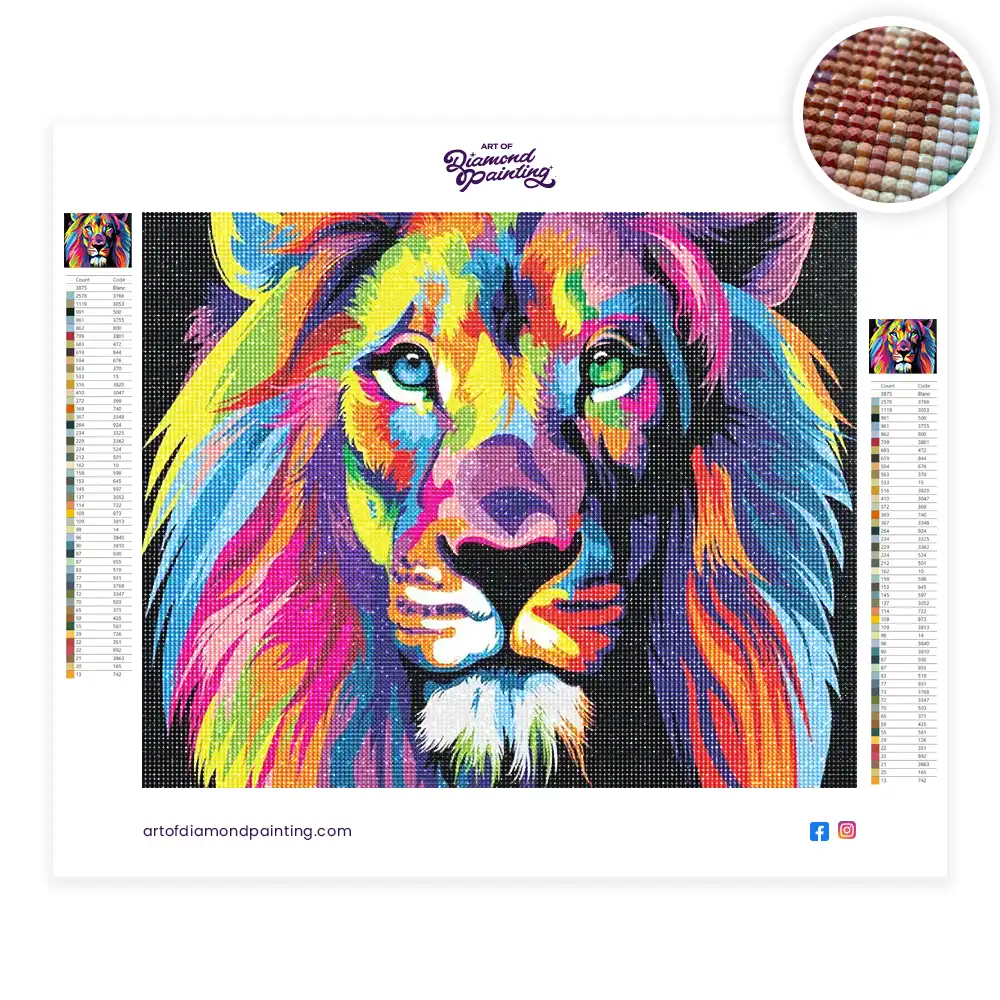 Colorful lion diamond Painting