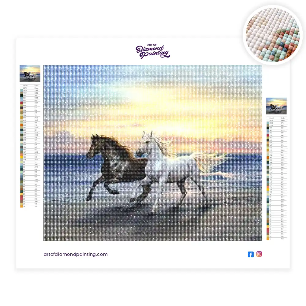 Horses on the Beach diamond painting
