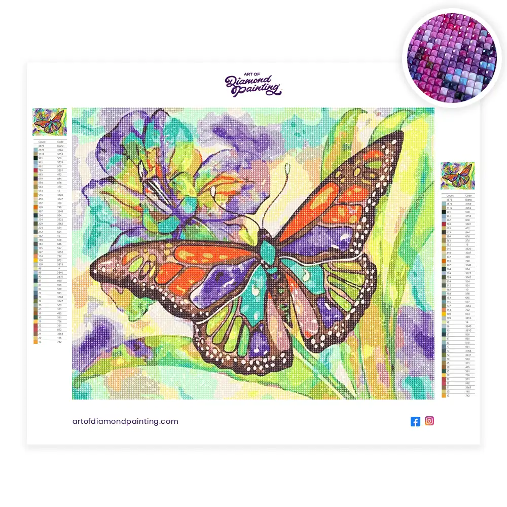 Butterfly iris diamond painting
