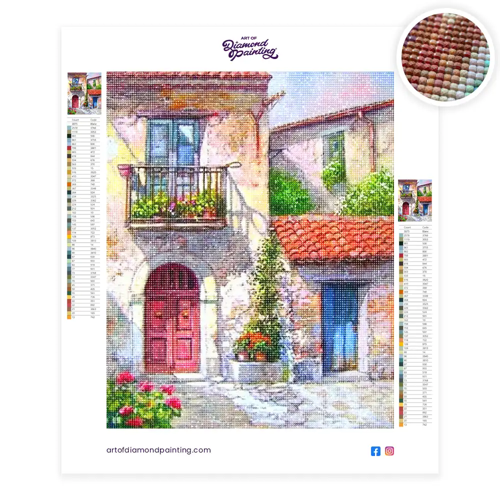 2 Villa in Santorini diamond painting