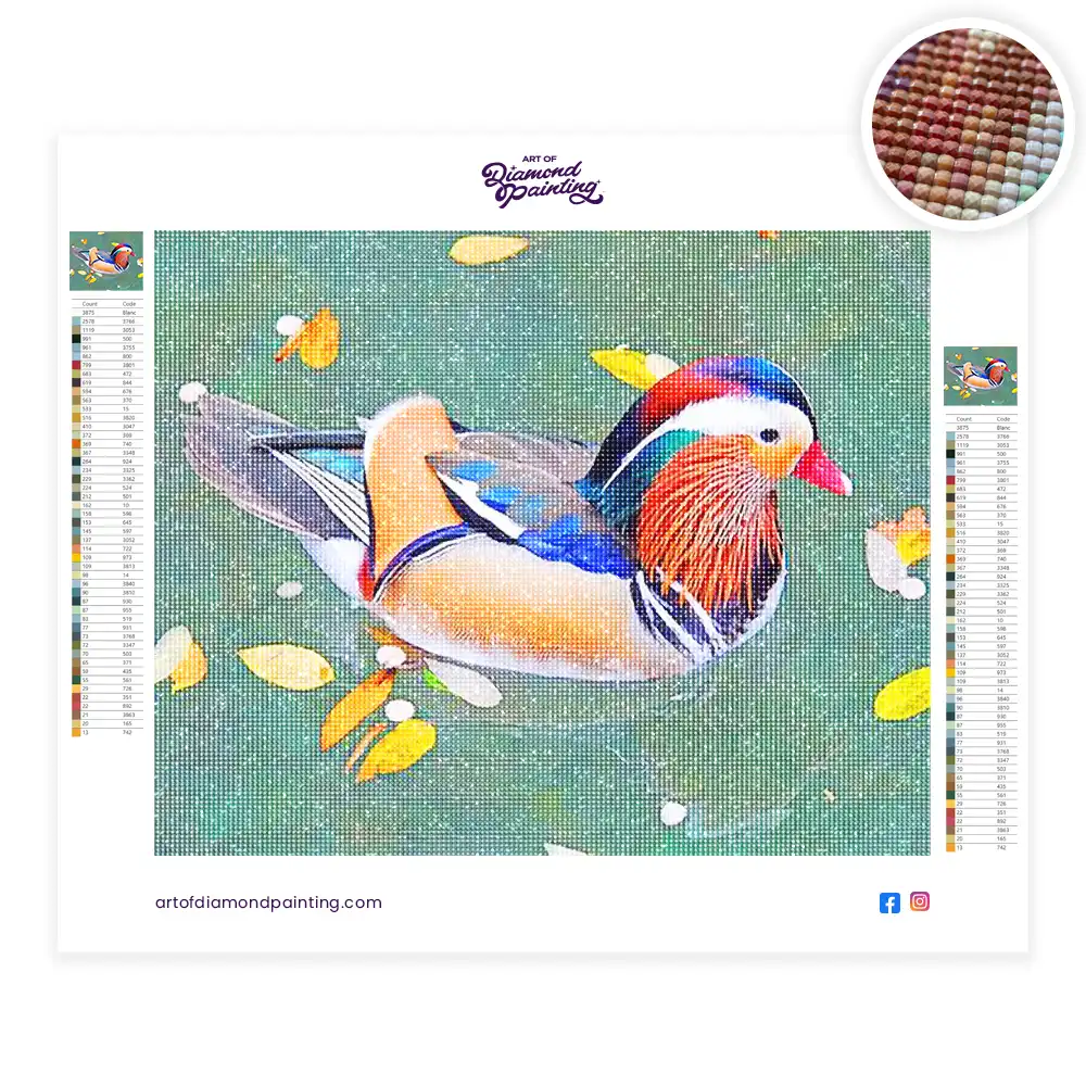 2 Mandarin duck diamond painting