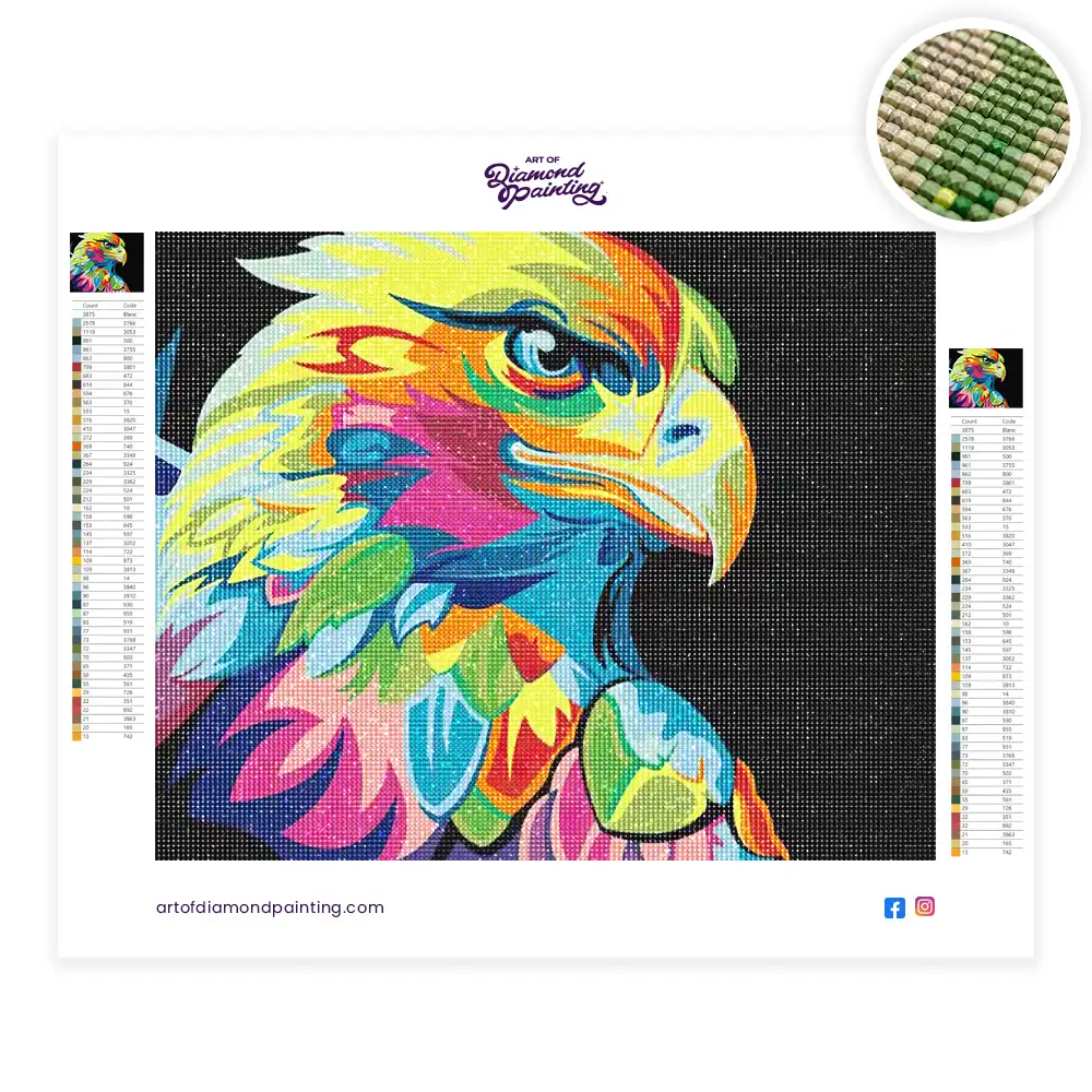 Colorful eagle diamond painting