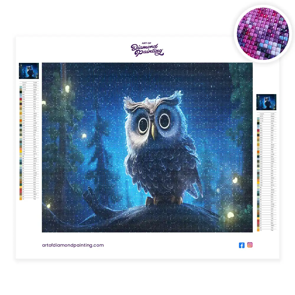 2 Giant owl diamond painting