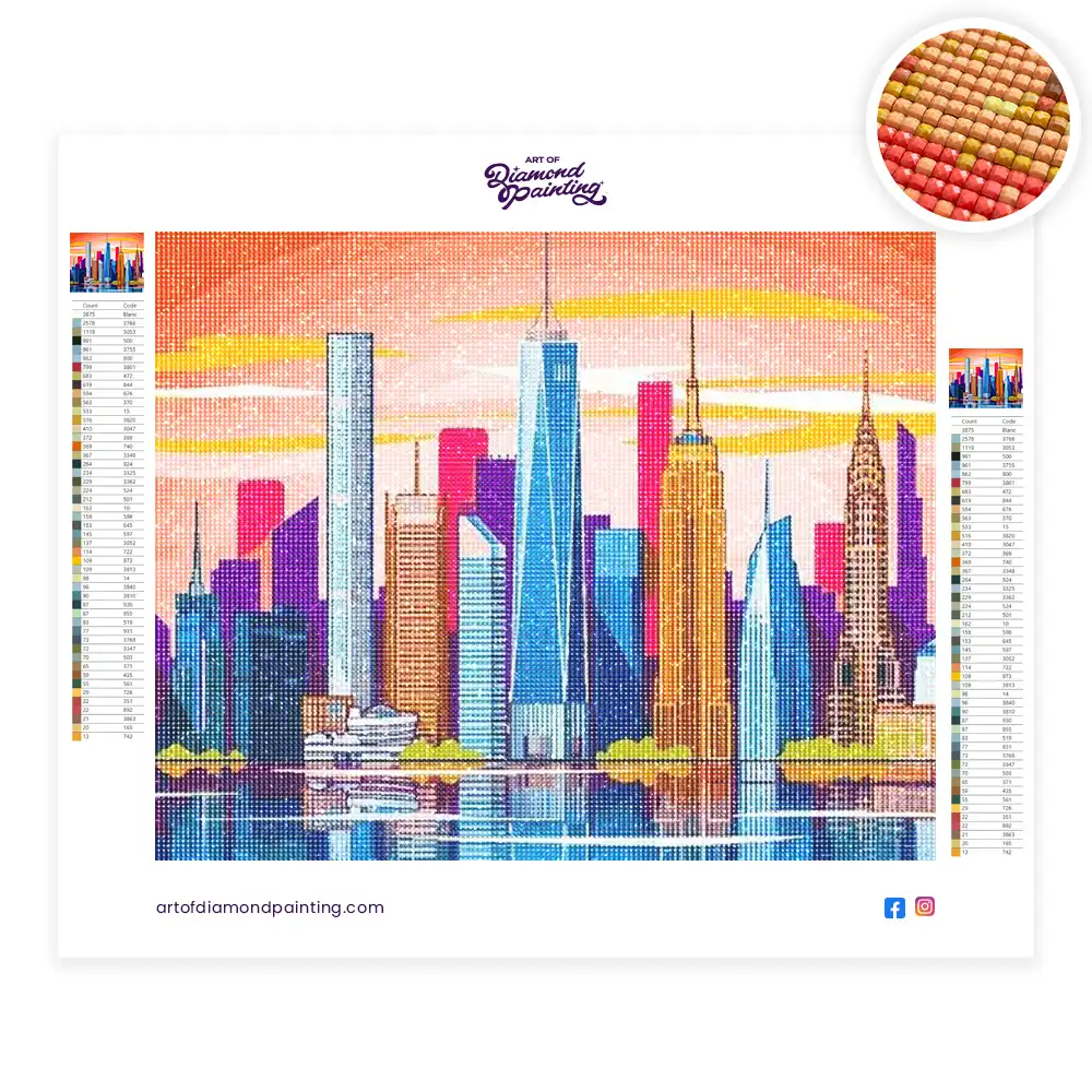 2 Panoramic view big city diamond painting